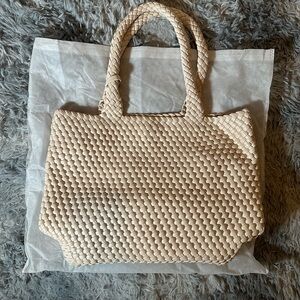 Leather Woven Tote Bag